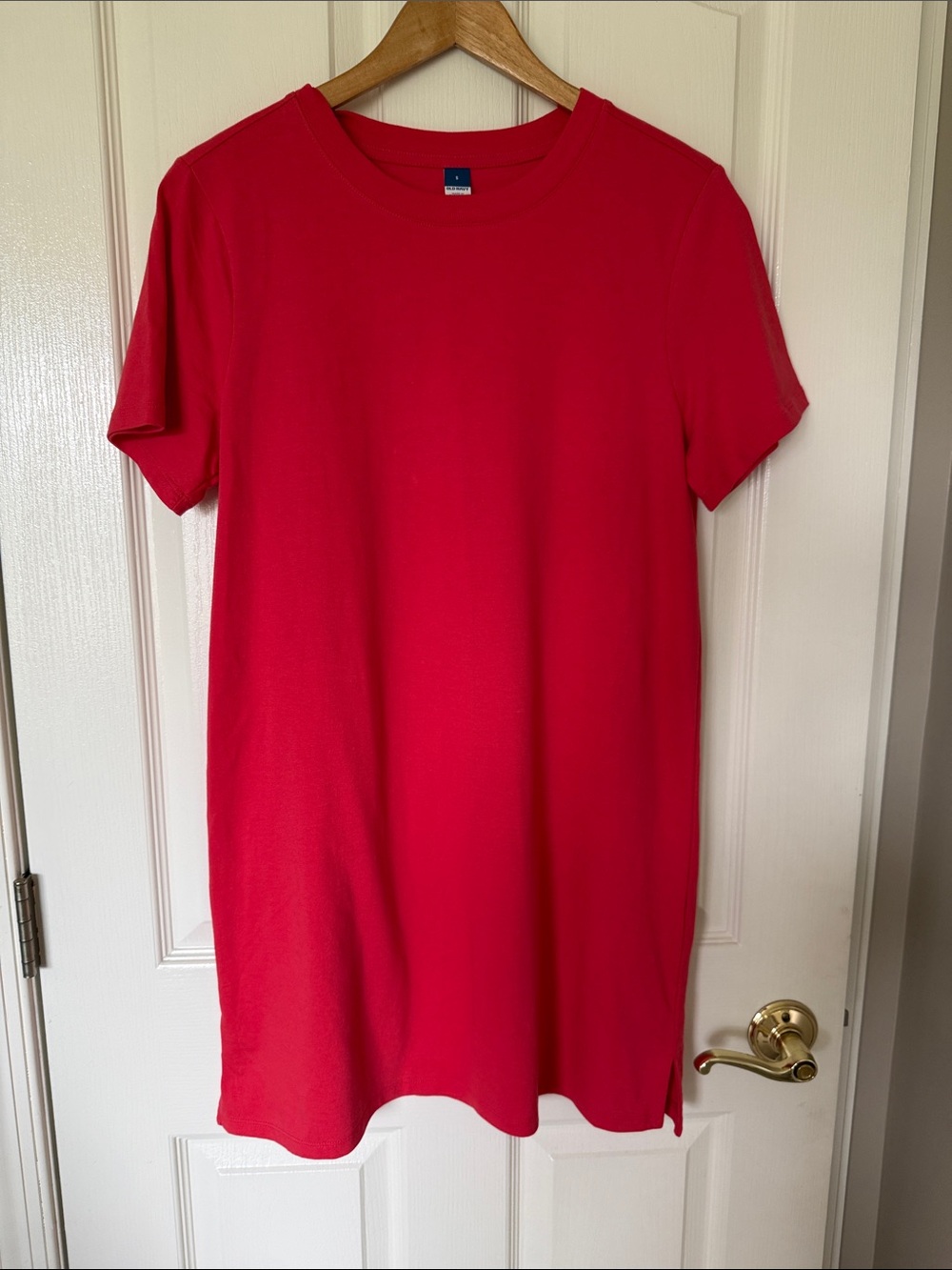 Old Navy Red Crewneck T-Shirt Dress